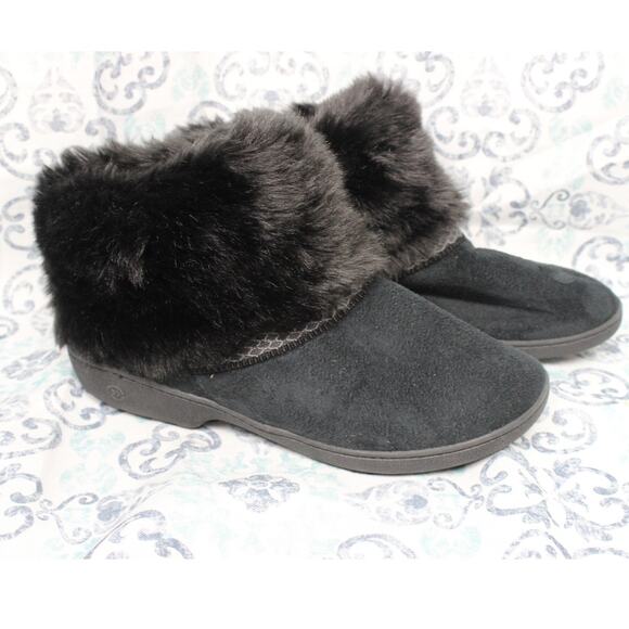 Isotoner Womens Microsuede‎ Mallory Boot Slippers Womens Size 9,5-10 Black - Picture 3 of 8